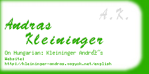 andras kleininger business card